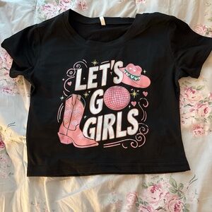 Let’s go girls cropped tee